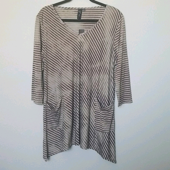 Focus casual life Artsy Comfy Relaxed NWT striped tunic medium - Picture 1 of 6